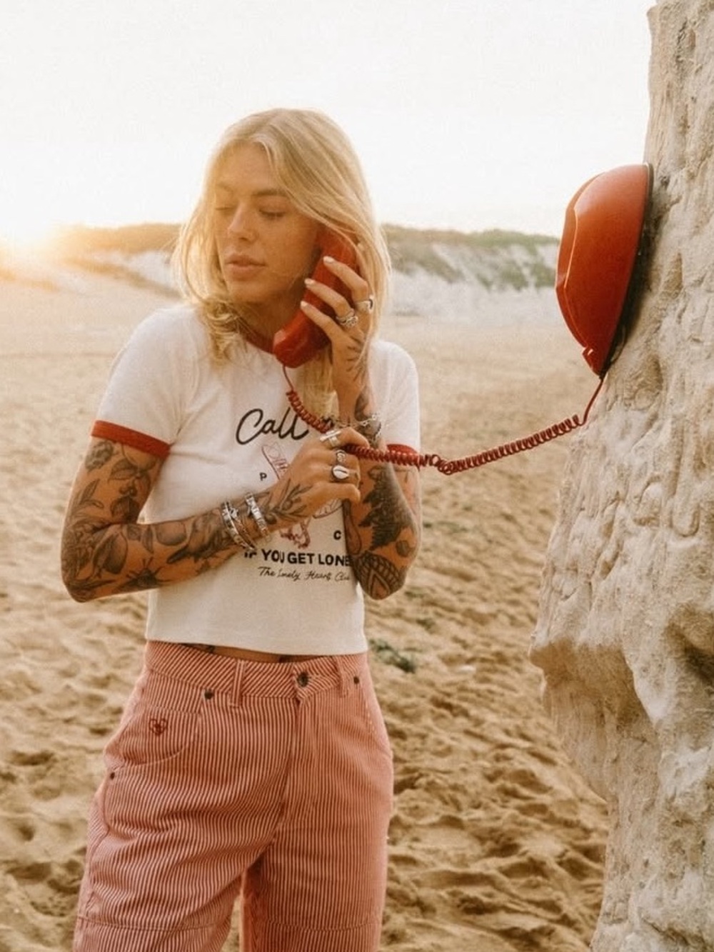 P&Co x Trix collab Call Me If You Get Lonely Graphic Crop Top Ringer T